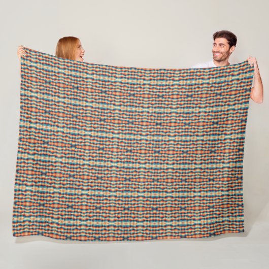 Farbenfrohe Retro-Wellen Vintage Fleecedecke (Beispiel)