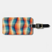 Farbenfrohe Retro-Wellen Vintage Gepäckanhänger (Vorderseite horizontal)
