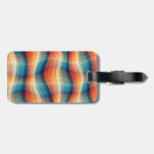 Farbenfrohe Retro-Wellen Vintage Gepäckanhänger (Rückseite horizontal)