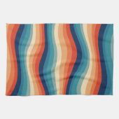 Farbenfrohe Retro-Wellen Vintage Geschirrtuch (Horizontal)