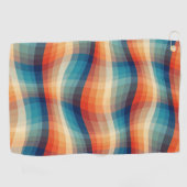 Farbenfrohe Retro-Wellen Vintage Golfhandtuch (Horizontal)