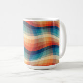 Farbenfrohe Retro-Wellen Vintage Kaffeetasse (VorderseiteRechts)