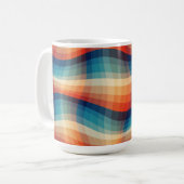 Farbenfrohe Retro-Wellen Vintage Kaffeetasse (Vorderseite Links)