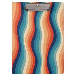 Farbenfrohe Retro-Wellen Vintage Klemmbrett