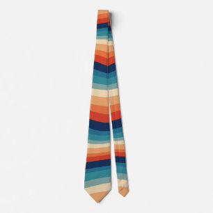 Farbenfrohe Retro-Wellen Vintage Krawatte