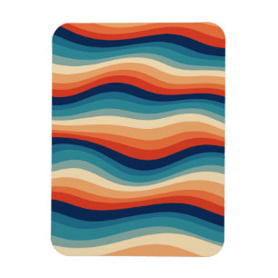 Farbenfrohe Retro-Wellen Vintage Magnet