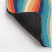 Farbenfrohe Retro-Wellen Vintage Mousepad (Ecke)