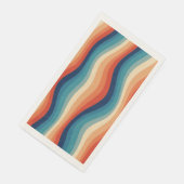 Farbenfrohe Retro-Wellen Vintage Serviette (Ecke)