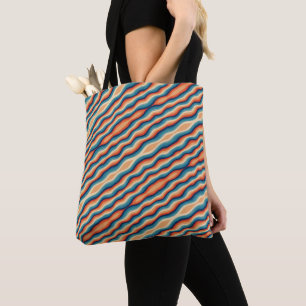 Farbenfrohe Retro-Wellen Vintage Tasche