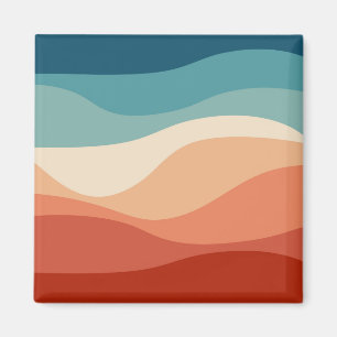Farbenfrohe Retro-Wellendekoration Magnet