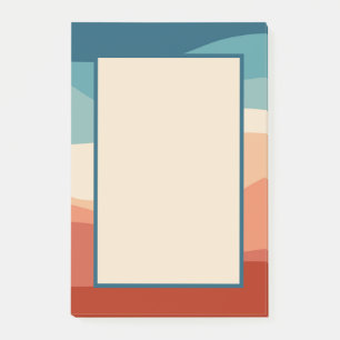 Farbenfrohe Retro-Wellendekoration Post-it Klebezettel