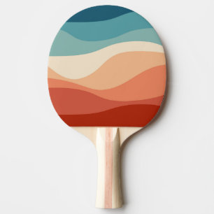 Farbenfrohe Retro-Wellendekoration Tischtennis Schläger