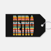 Farbenfrohe Retro Word Streifen Geschenkanhänger (Vorderseite (Horizontal))