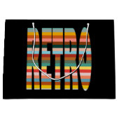 Farbenfrohe Retro Word Streifen Große Geschenktüte (Vorderseite)