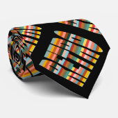 Farbenfrohe Retro Word Streifen Krawatte (Gerollt)