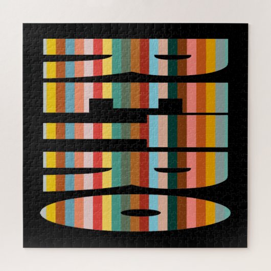 Farbenfrohe Retro Word Streifen Puzzle (Horizontal)