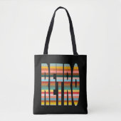 Farbenfrohe Retro Word Streifen Tasche (Vorderseite)