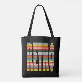 Farbenfrohe Retro Word Streifen Tasche