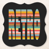 Farbenfrohe Retro Word Streifen Untersetzer (Vorderseite)