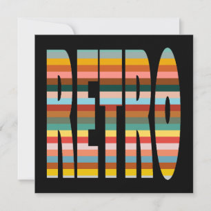 Farbenfrohe Retro-Wortstreifen Feiertagskarte