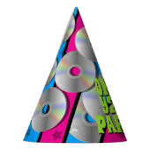 Farbenfrohe Retro Y2K Music CDs Pop Art Party Hat Partyhütchen (Links)