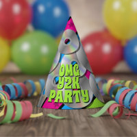 Farbenfrohe Retro Y2K Music CDs Pop Art Party Hat
