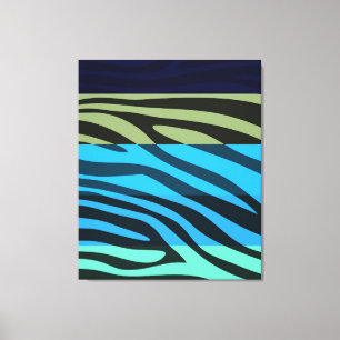 Farbenfrohe Retro Zebra Streifen Muster 7 Leinwanddruck