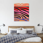 Farbenfrohe Retro Zebra Streifen Muster 8 Leinwanddruck (Insitu (Schlafzimmer))
