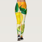 Farbenfrohe Retro Zitrus Orange l Yellow l Green Leggings (Rückseite)