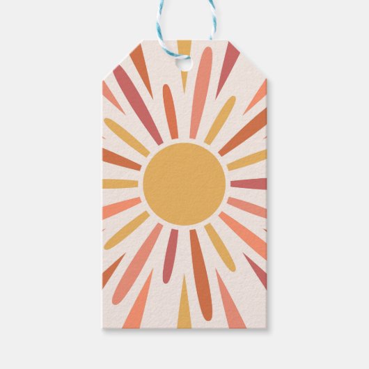 Farbenfrohe Retrodesign Geschenkanhänger (Vorderseite)
