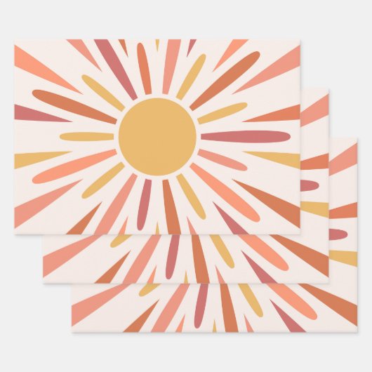 Farbenfrohe Retrodesign Geschenkpapier Set (Set)