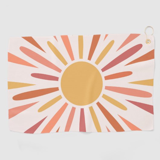 Farbenfrohe Retrodesign Golfhandtuch (Horizontal)