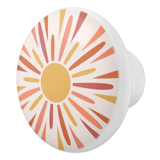 Farbenfrohe Retrodesign Keramikknauf (Rechts)