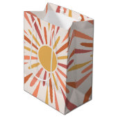 Farbenfrohe Retrodesign Mittlere Geschenktüte (Vorderseite Schrägansicht)