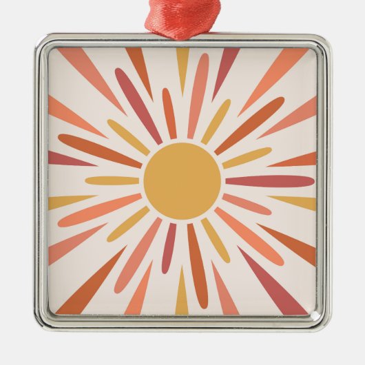 Farbenfrohe Retrodesign Ornament Aus Metall (Vorne)