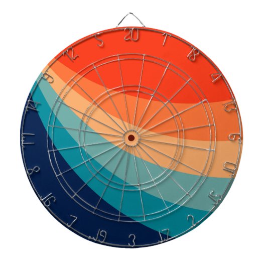 Farbenfrohe Retrosonnen Dartscheibe (vorne)