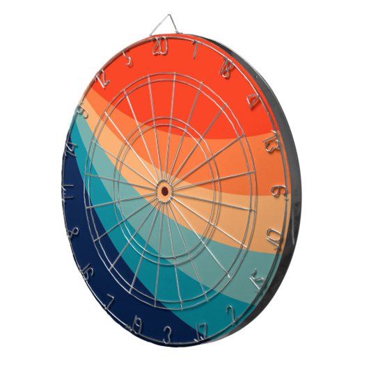 Farbenfrohe Retrosonnen Dartscheibe (Vorderseite rechts)