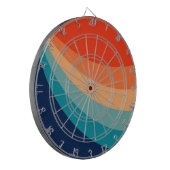 Farbenfrohe Retrosonnen Dartscheibe (Vorderseite Links)