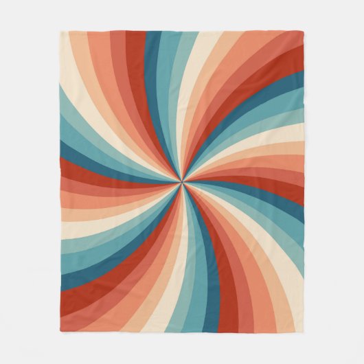 Farbenfrohe Retrosonnen Fleecedecke (Vorderseite)