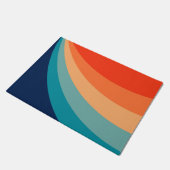 Farbenfrohe Retrosonnen Fußmatte (Schrägansicht)