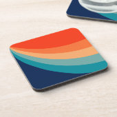 Farbenfrohe Retrosonnen Getränkeuntersetzer (Linke Seite)