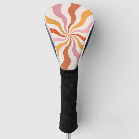 Farbenfrohe Retrosonnen Golf Headcover (Vorderseite)