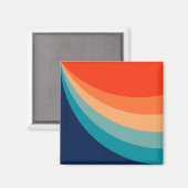 Farbenfrohe Retrosonnen Magnet (Vorderseite/Rückseite)