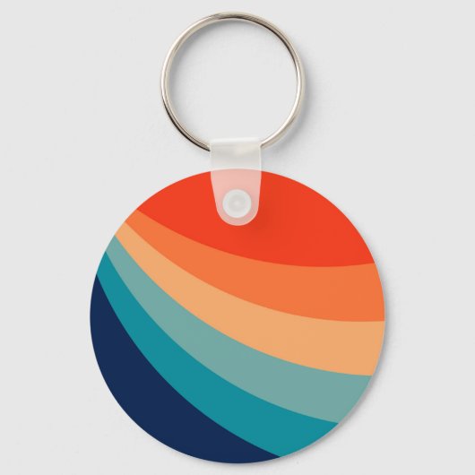 Farbenfrohe Retrosonnen Schlüsselanhänger (Vorderseite)