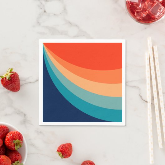 Farbenfrohe Retrosonnen Serviette (Beispiel)