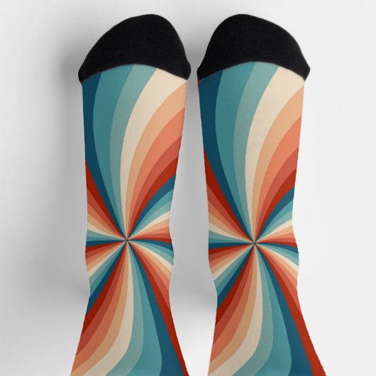 Farbenfrohe Retrosonnen Socken (Oben)