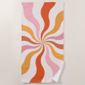 Farbenfrohe Retrosonnen Strandtuch (Vorderseite)