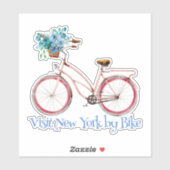 Farbenfrohe Retrostil Besuchen Sie die Stadt New Y Aufkleber (Blatt)