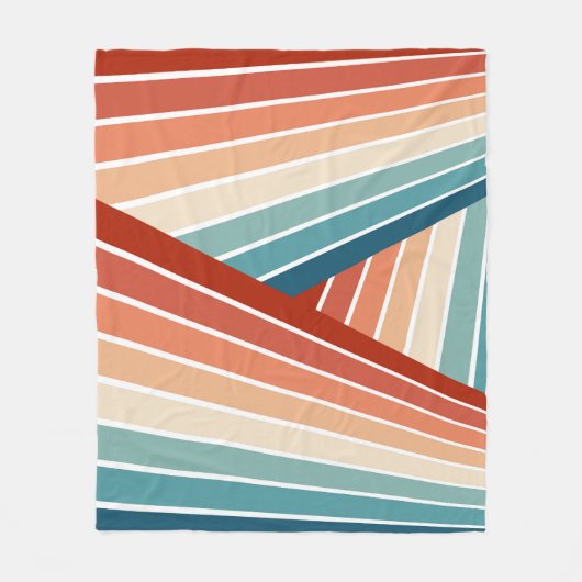 Farbenfrohe Retrostil, diagonale Regenbogenkonstru Fleecedecke (Vorderseite)