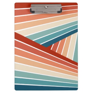 Farbenfrohe Retrostil, diagonale Regenbogenkonstru Klemmbrett